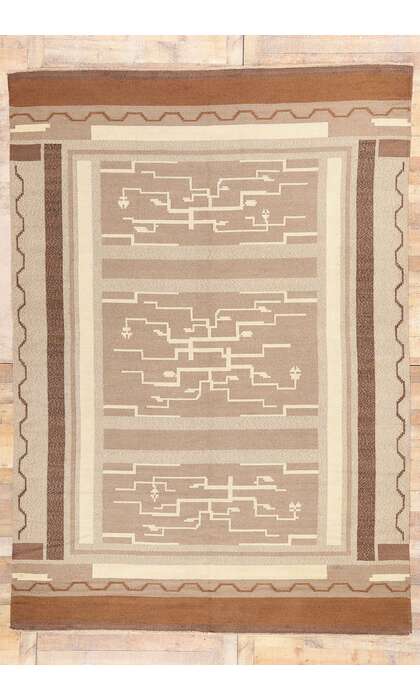 8 x 11 Antique Greta Skogster Finnish Flatweave Rug 78506