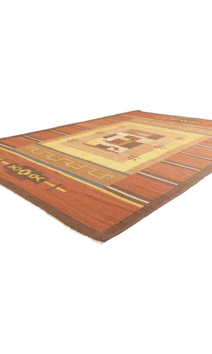 7 x 10 Antique Impi Sotavalta Finnish Flatweave Rug 78467