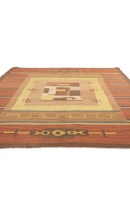 7 x 10 Antique Impi Sotavalta Finnish Flatweave Rug 78467