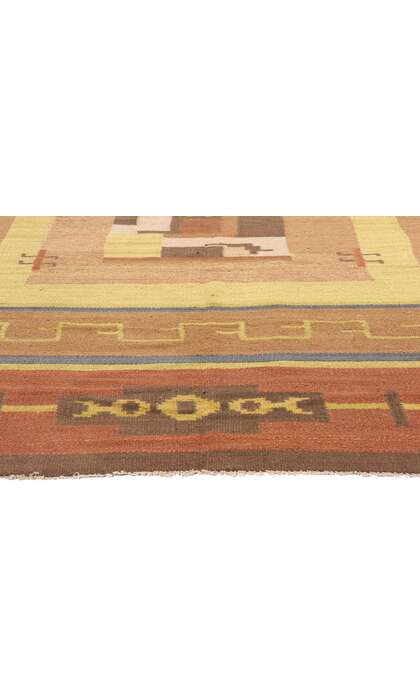 7 x 10 Antique Impi Sotavalta Finnish Flatweave Rug 78467