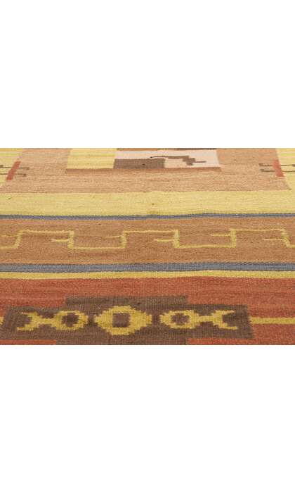 7 x 10 Antique Impi Sotavalta Finnish Flatweave Rug 78467