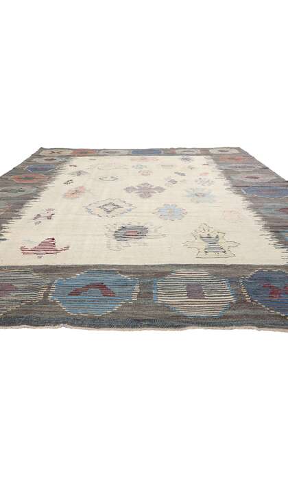 10 x 14 Vintage-Inspired Turkish Kilim Rug 52214