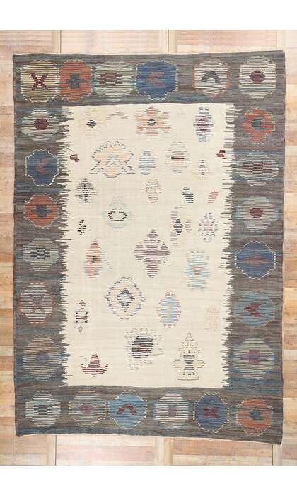 10 x 14 Vintage-Inspired Turkish Kilim Rug 52214