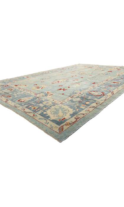 11 x 16 Modern Blue Turkish Oushak Rug 51856