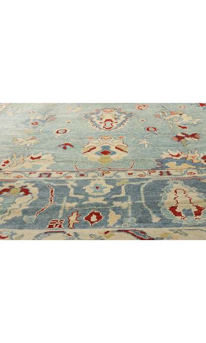 11 x 16 Modern Blue Turkish Oushak Rug 51856