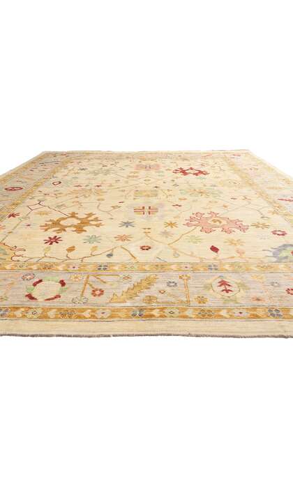 12 x 16 Modern Earth-Tone Oushak Rug 80946