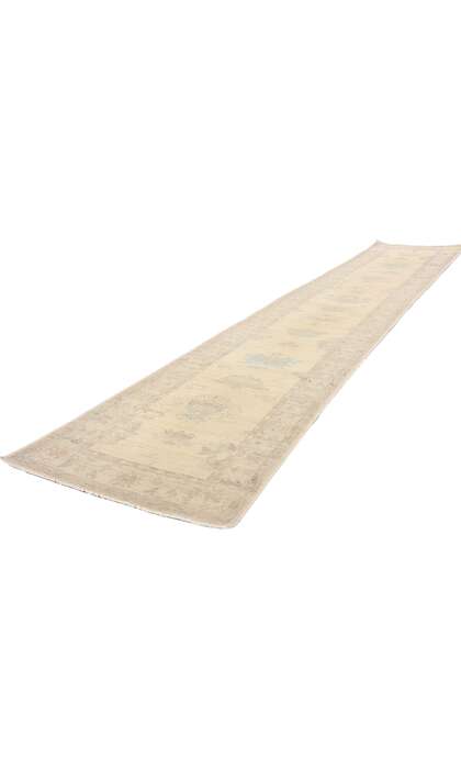 2 x 14 Modern Earth-Tone Oushak Rug Runner 80843