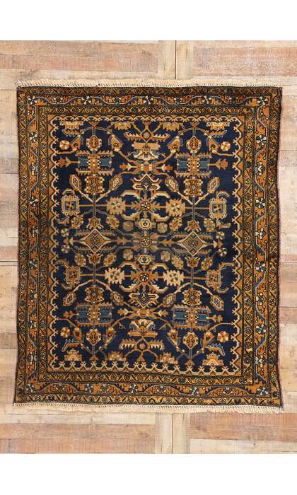 5 x 6 Vintage Persian Hamadan Rug 75775