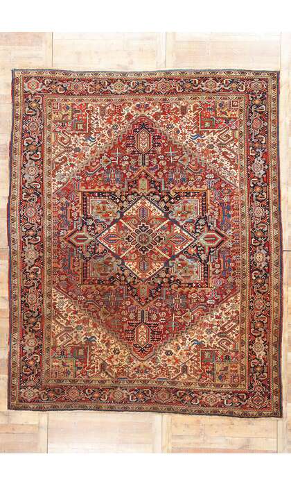 10 x 12 Antique Persian Heriz Rug 78967