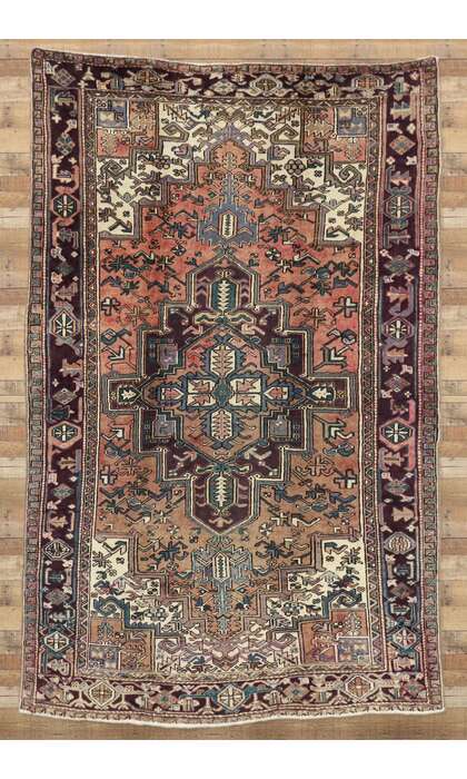 6 x 9 Vintage Persian Heriz Rug 75553