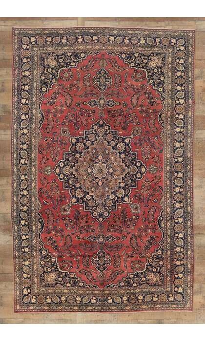 10 x 16 Vintage Persian Mashhad Rug 75598