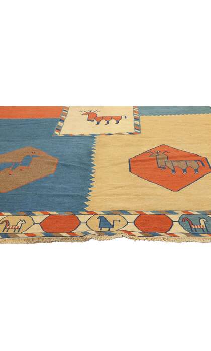 7 x 10 Vintage Persian Qashqai Kilim Rug 61152