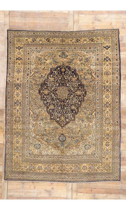 7 x 9 Vintage Persian Qum Rug 61164