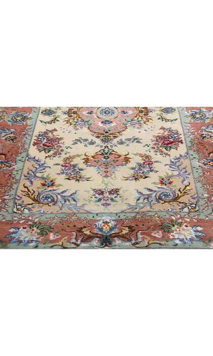 3 x 13 Vintage Persian Tabriz Wool and Silk Rug Runner 79137