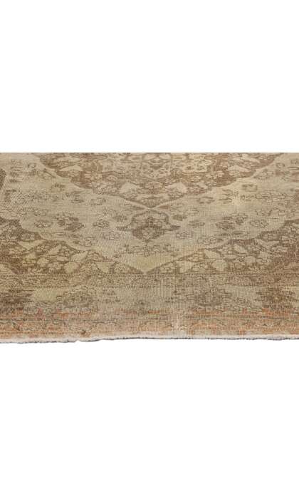 4 x 5 Distressed Antique Persian Tabriz Rug 78784