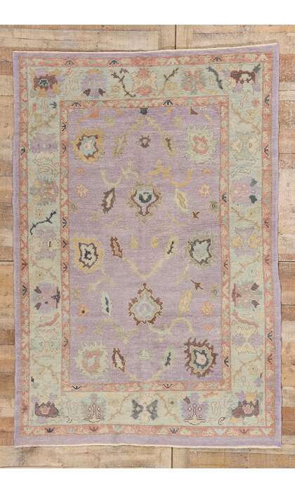 5 x 8 Colorful Lavender Turkish Oushak Rug 53202