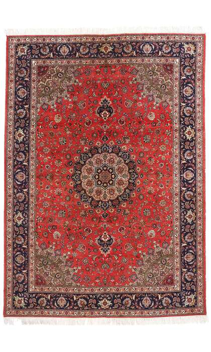 8 x 12 Vintage Red Persian Tabriz Rug 77730