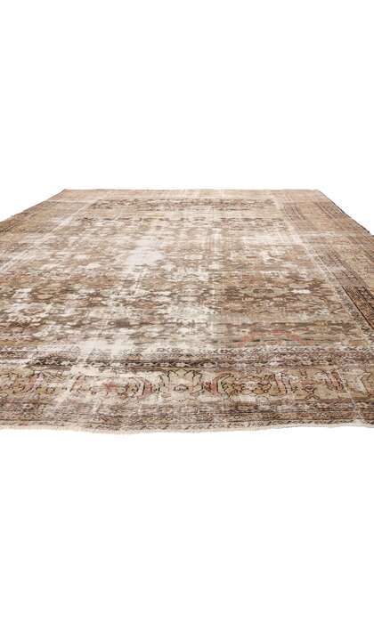 11 x 15 Late 19th Century Distressed Antique Persian Sultanabad Rug 73021