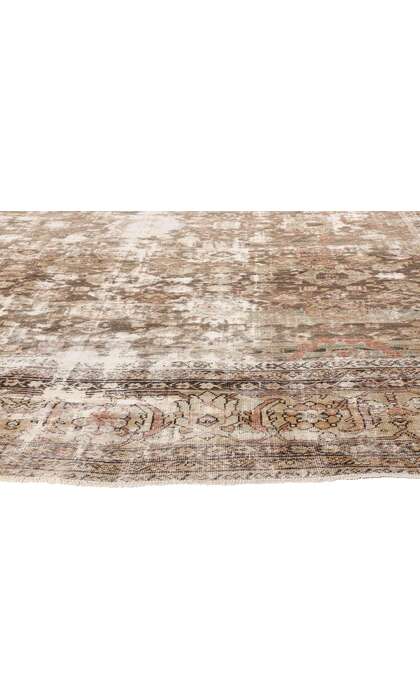 11 x 15 Late 19th Century Distressed Antique Persian Sultanabad Rug 73021