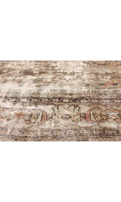 11 x 15 Late 19th Century Distressed Antique Persian Sultanabad Rug 73021
