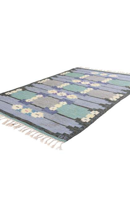 4 x 7 Sverker Greuholm Vintage Swedish Rollakan Rug 79057