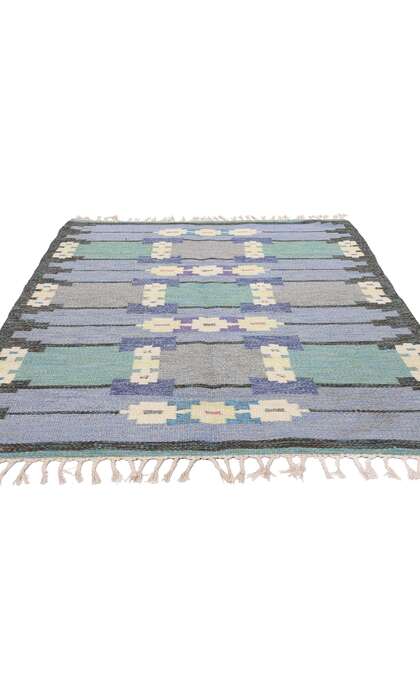 4 x 7 Sverker Greuholm Vintage Swedish Rollakan Rug 79057