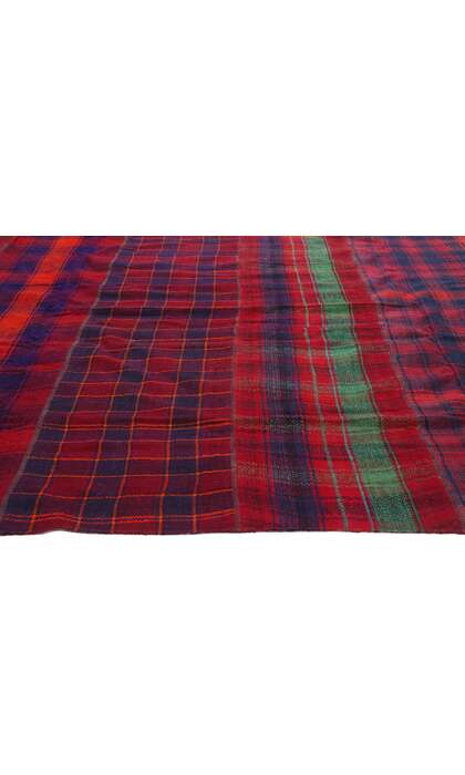 10 x 14 Vintage Tartan Plaid Kilim Rug 60809