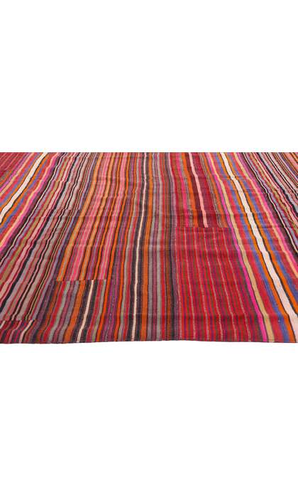 13 x 15 Vintage Turkish Striped Kilim Rug 60807