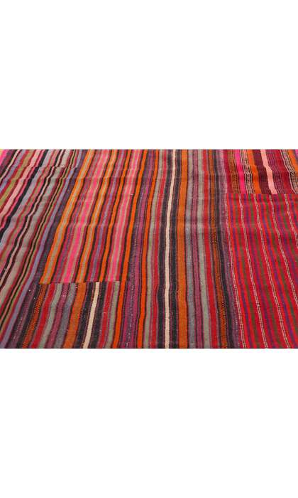 13 x 15 Vintage Turkish Striped Kilim Rug 60807