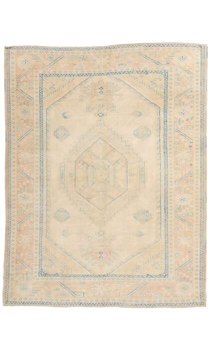 6 x 8 Vintage Muted Turkish Oushak Rug 53706