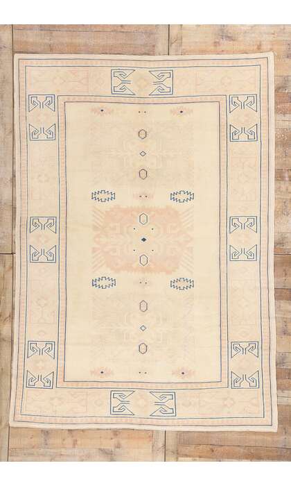 7 x 10 Vintage Muted Turkish Oushak Rug 53698