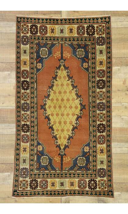 3 x 6 Distressed Vintage Turkish Oushak Rug 52767