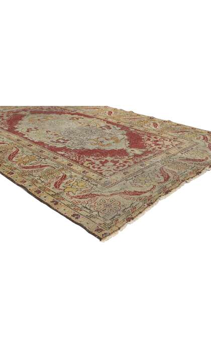 4 x 6 Distressed Vintage Turkish Oushak Rug 52081