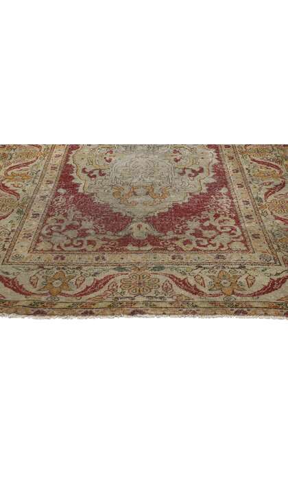 4 x 6 Distressed Vintage Turkish Oushak Rug 52081