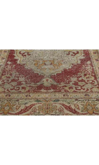 4 x 6 Distressed Vintage Turkish Oushak Rug 52081