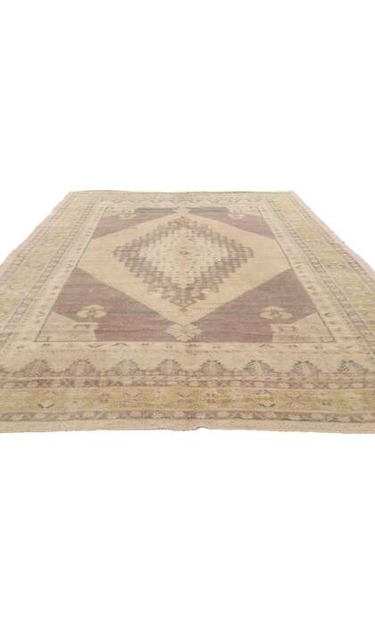 6 x 10 Vintage Earth-Tone Turkish Oushak Rug 53683
