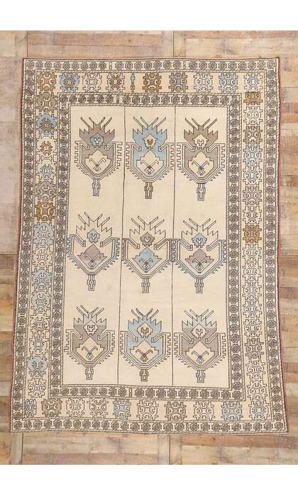 7 x 10 Vintage Turkish Oushak Rug 53684