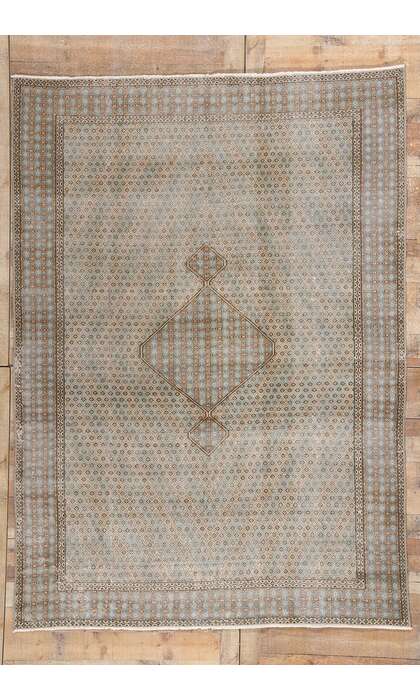 7 x 9 Distressed Vintage Persian Kerman Rug 53759
