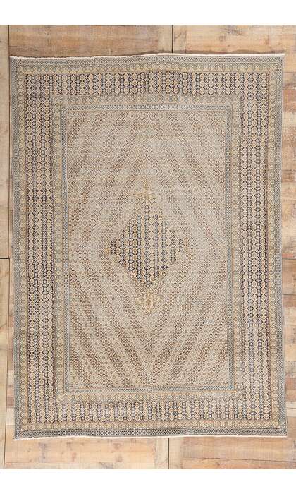 7 x 9 Distressed Vintage Kerman Rug 53760
