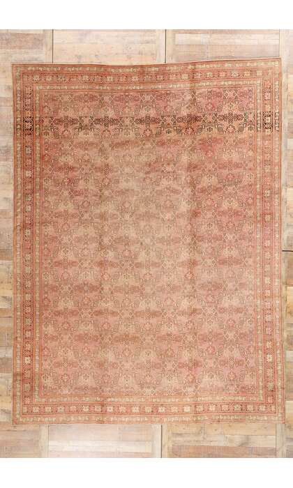 10 x 13 Vintage Pink Turkish Oushak Rug 52289
