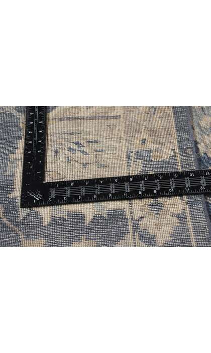 10 x 13 Vintage-Inspired Modern Blue Oushak Rug 30621
