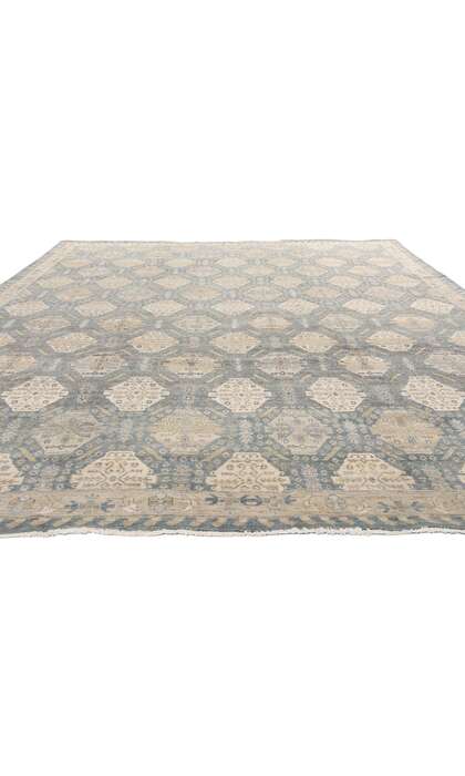10 x 13 Vintage-Inspired Blue-Gray Oushak Rug 30623