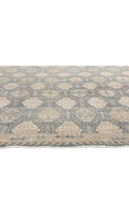 10 x 13 Vintage-Inspired Blue-Gray Oushak Rug 30623