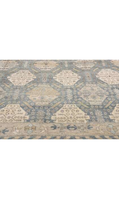 10 x 13 Vintage-Inspired Blue-Gray Oushak Rug 30623
