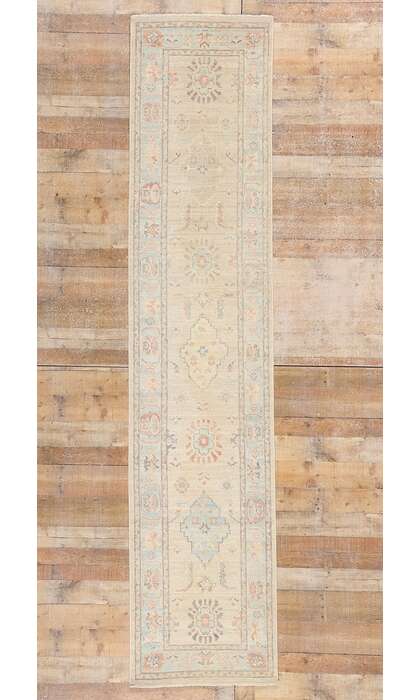 3 x 12 Vintage-Inspired Modern Oushak Rug Runner 80840