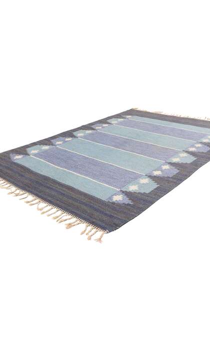 4 x 7 Vintage Swedish Scandinavian Rollakan Rug 79044
