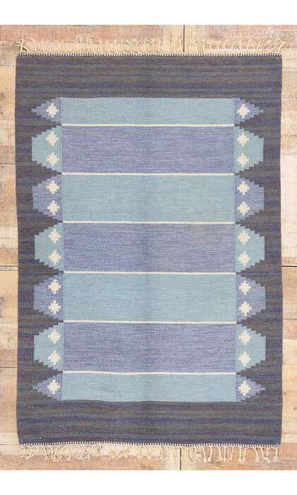 4 x 7 Vintage Swedish Scandinavian Rollakan Rug 79044