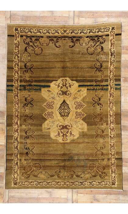 7 x 10 Vintage Earth-Tone Turkish Kars Rug 51380