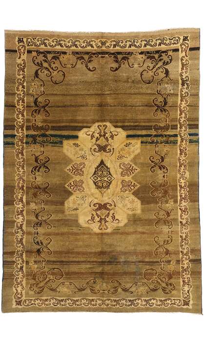 7 x 10 Vintage Earth-Tone Turkish Kars Rug 51380