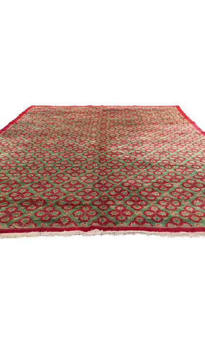 8 x 11 Red and Green Vintage Turkish Sivas Rug 53067
